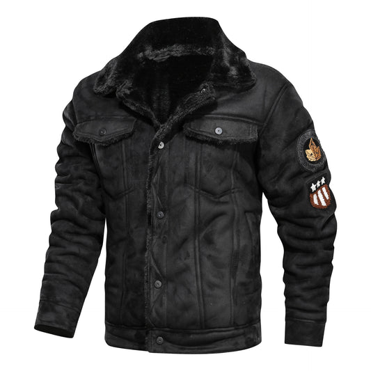 Men Autumn Thick Warm Fleece Leather Jacket Coat Men Winter Outwear Casual Military Bomber Motor Biker Leather Jackets Men eprolo