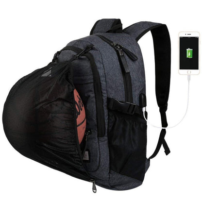 Men Sport Basketball Backpack Laptop School Bag For Teenager Boys Soccer Ball Pack Bag Male With Football Basketball Net eprolo
