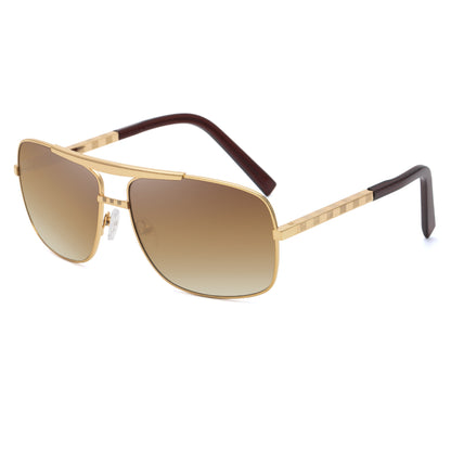 New Attitude Vintage Square Frame Sunglasses for Men, Fashionable Retro Aviator Style Shades, Streetwear Trendy Eyewear eprolo