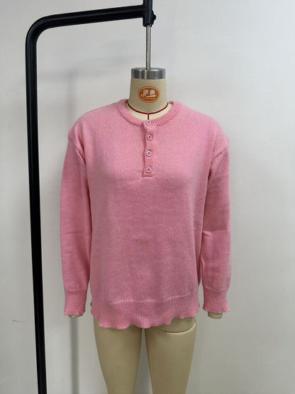 Woolen button V-neck women's sweater eprolo