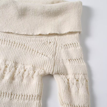 Striped hollowed out one shoulder sweater knitted sweater eprolo