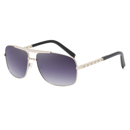 New Attitude Vintage Square Frame Sunglasses for Men, Fashionable Retro Aviator Style Shades, Streetwear Trendy Eyewear eprolo