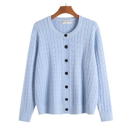Retro Style Knit Cardigan Sweater Coat for Women, Casual Office Wear, Oversized Fit, Long Sleeve, Pullover Design eprolo