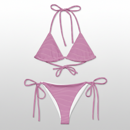SUÐR '26 String-Bikini-Set – Wellen Altrosa NORÐR Clothing