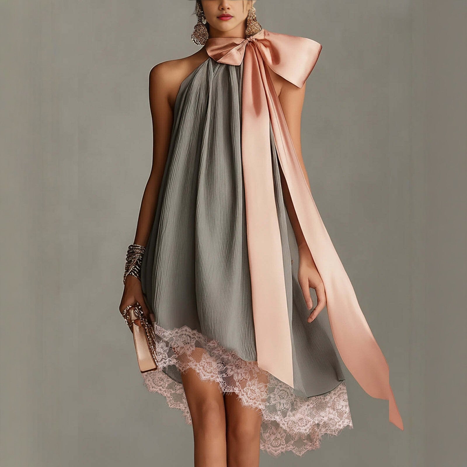 Style Strapless Printed Fitted Slimming Vacation Long Dress for Women eprolo