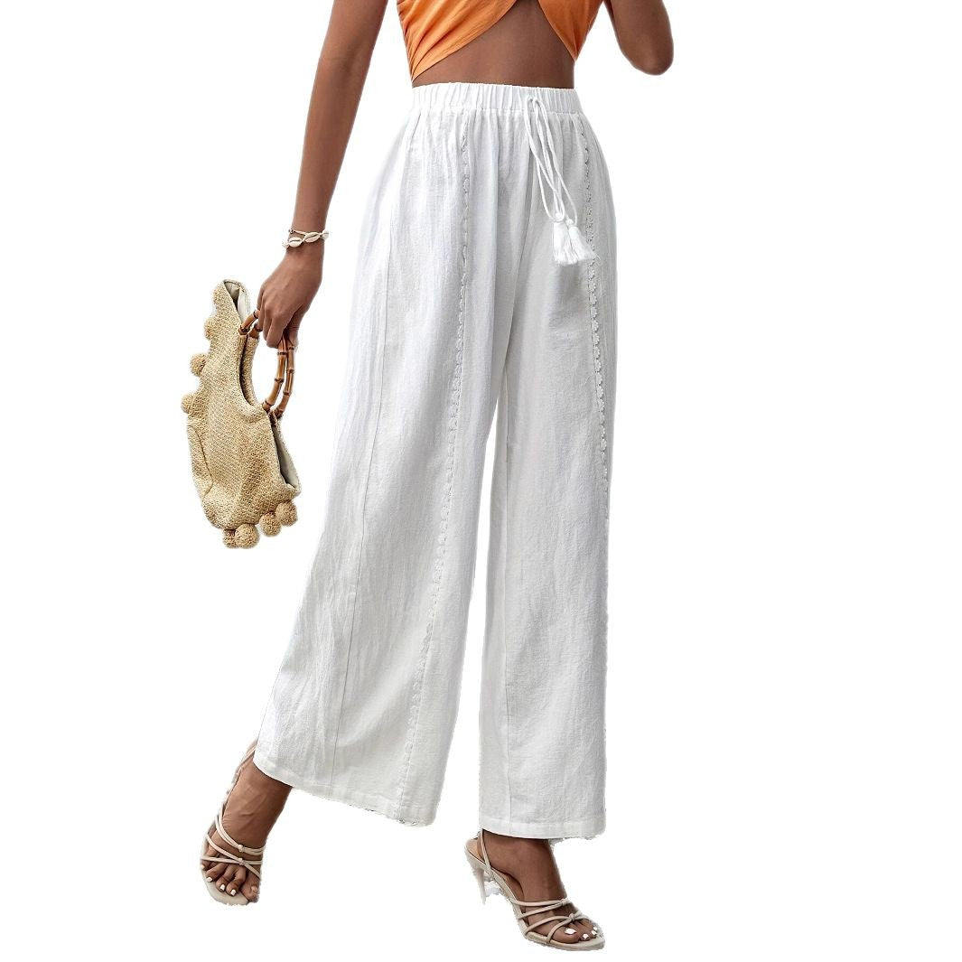 Loose tassel wide leg pants eprolo