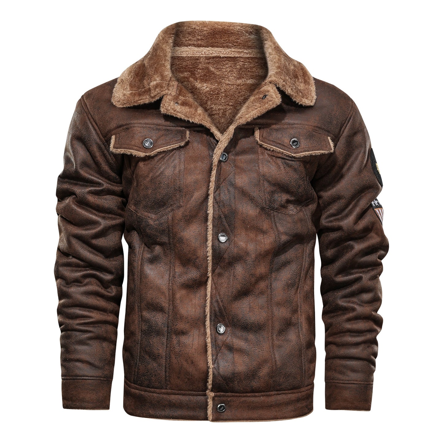 Men  Autumn Thick Warm Fleece Leather Jacket Coat Men Winter Outwear Casual Military Bomber Motor Biker Leather Jackets Men eprolo
