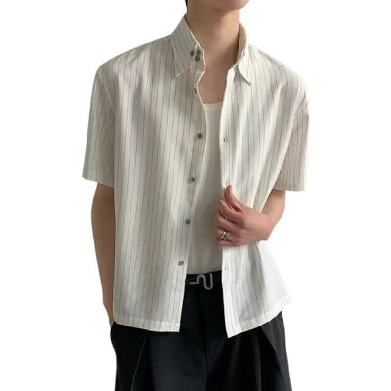 Casual Striped Short Sleeve Shirt for Men eprolo