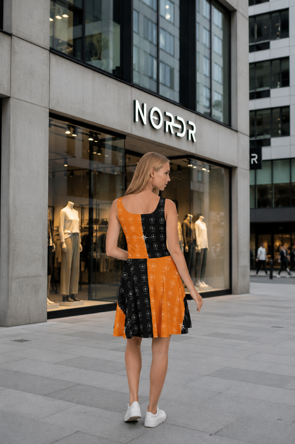 SUÐR '26 Skaterkleid – Kompass Orange NORÐR Clothing