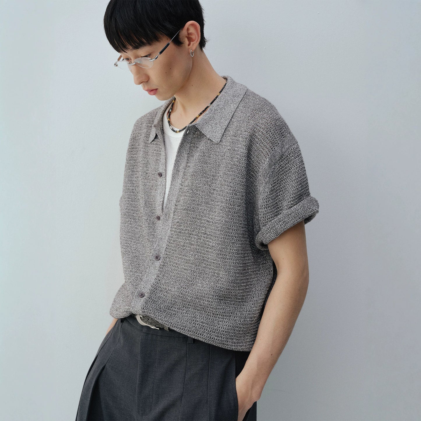 Classic Knit Short Sleeve Shirt for Men eprolo