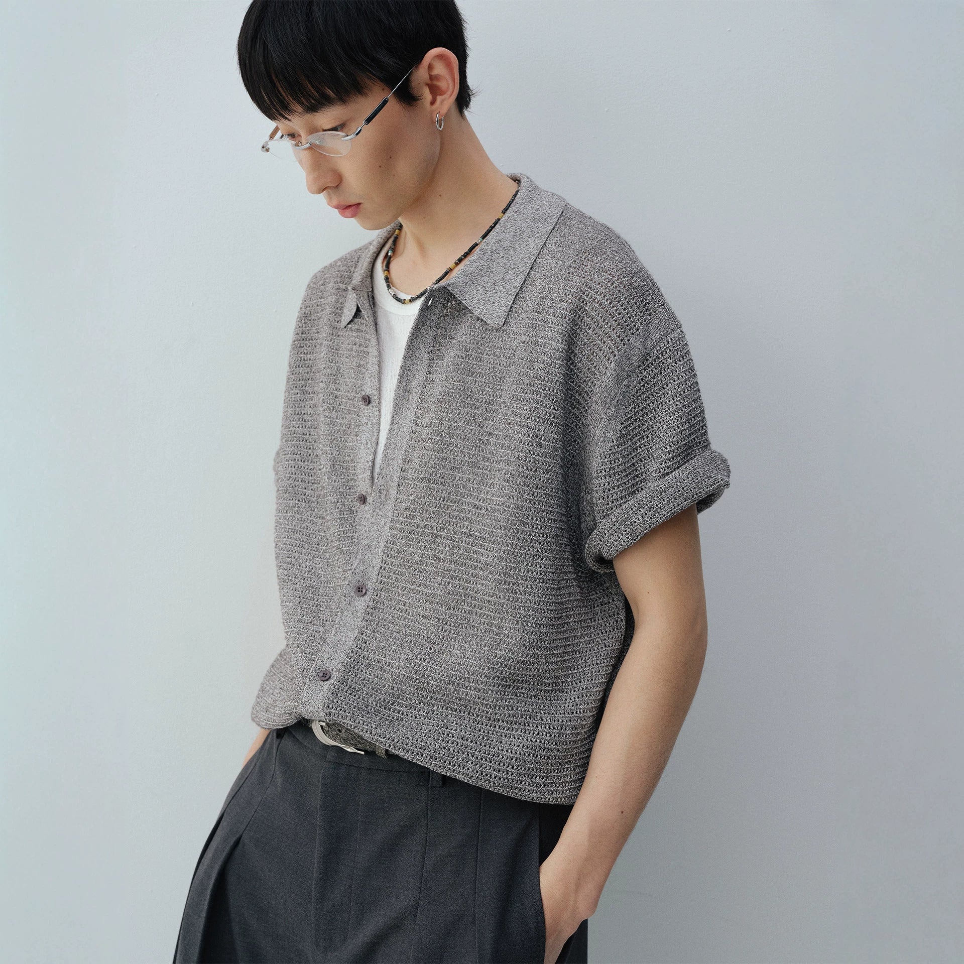 Classic Knit Short Sleeve Shirt for Men eprolo