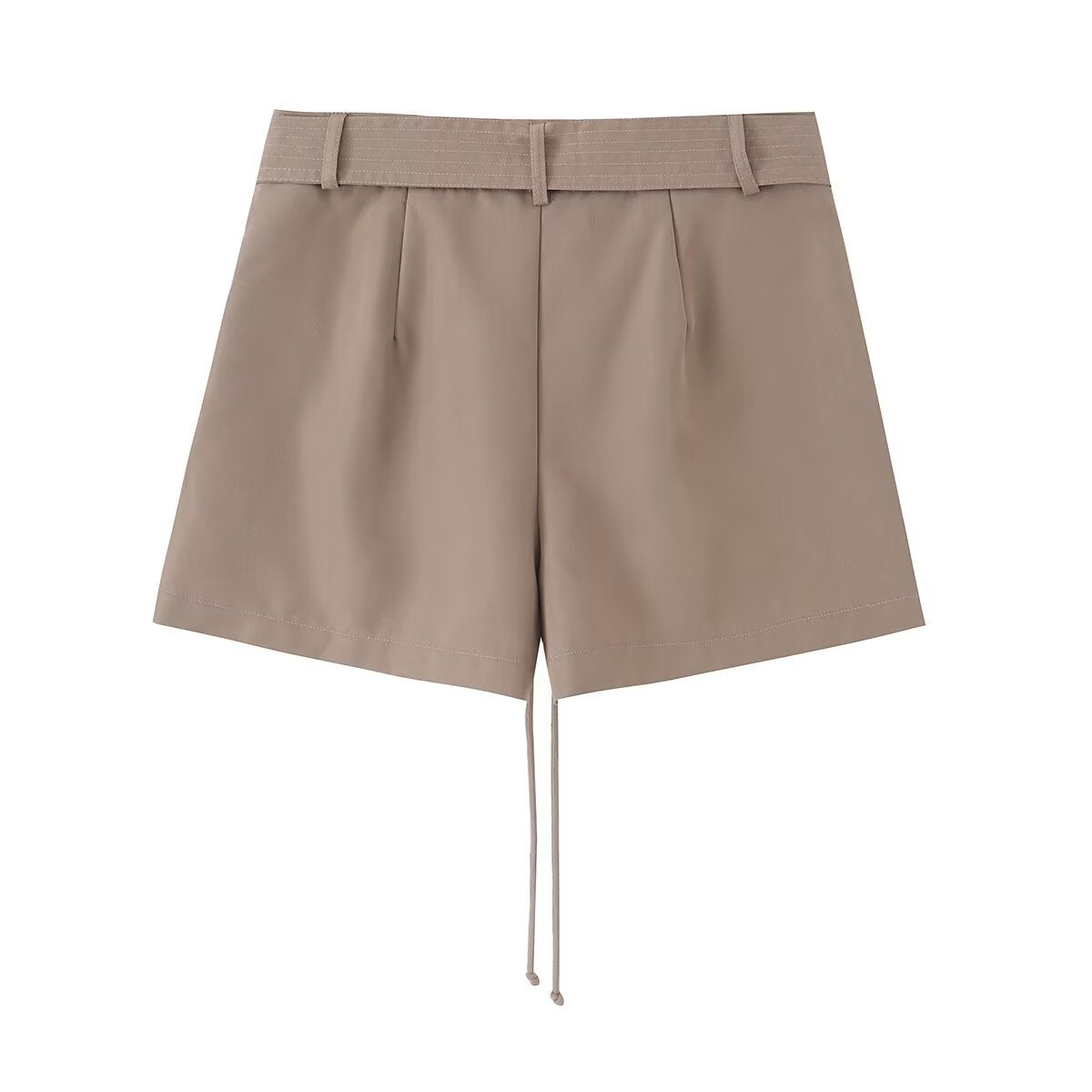 French drawstring waist belt pleated high waisted shorts eprolo