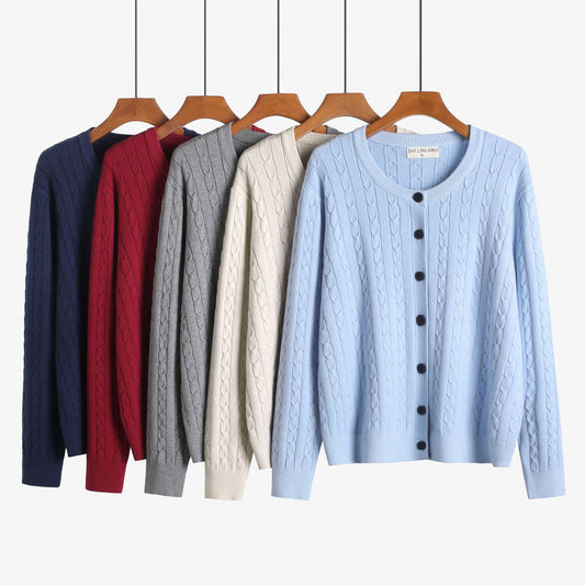 Retro Style Knit Cardigan Sweater Coat for Women, Casual Office Wear, Oversized Fit, Long Sleeve, Pullover Design eprolo