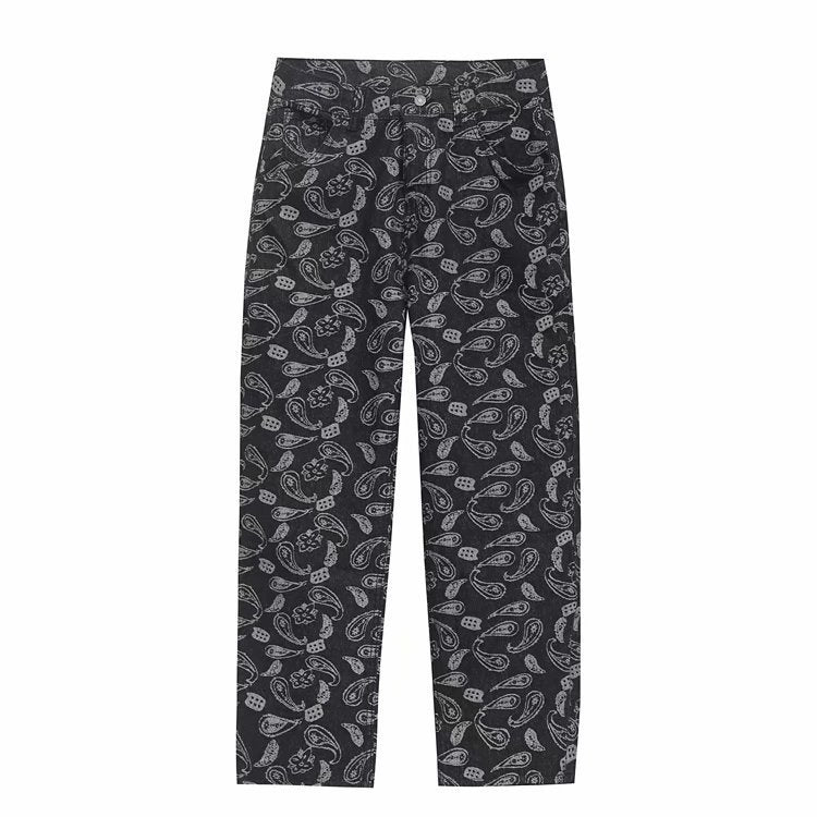 Jeans men's trendy straight leg loose Japanese pants trend Korean wide leg eprolo