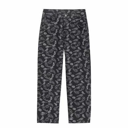 Jeans men's trendy straight leg loose Japanese pants trend Korean wide leg eprolo