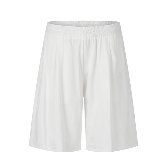 Elastic Waist Short Pants for Men -  Minimalist Solid Color Versatile Style eprolo