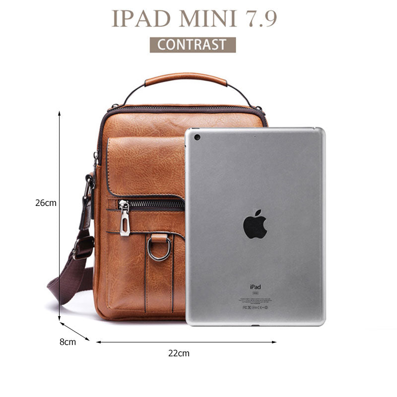 Casual Men Shoulder Bag Vintage Crossbody Bags High Quality Male Bag PU Leather Handbag Capacity Men Messenger Bags Tote Bag eprolo