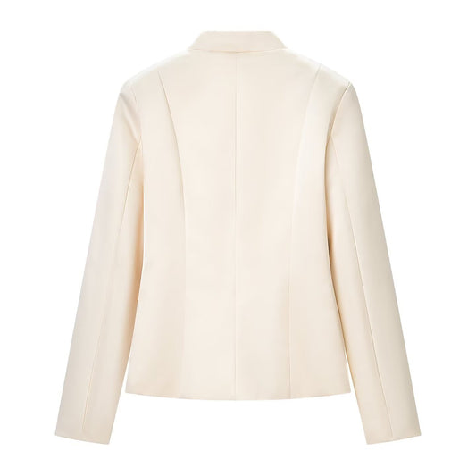 Elegant satin waistband buckle embellished jacket eprolo