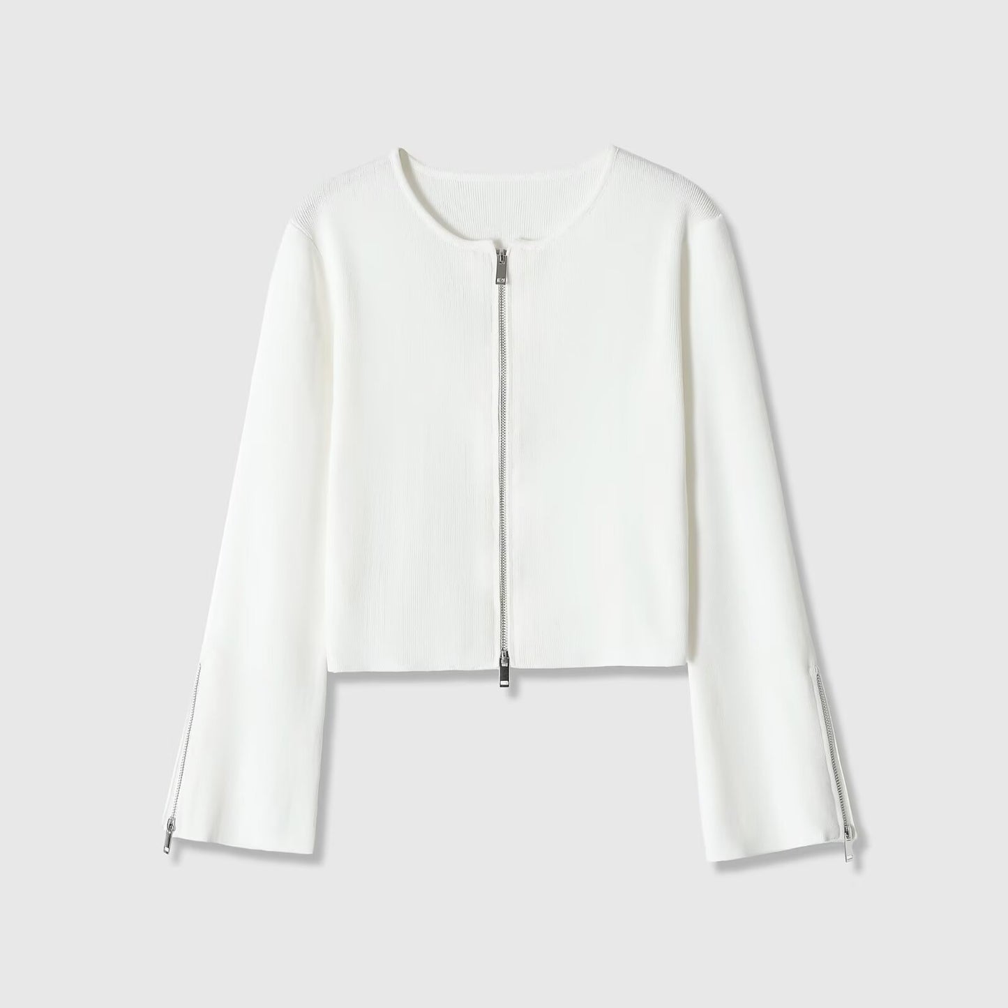 Retro style long sleeved round neck zipper jacket eprolo