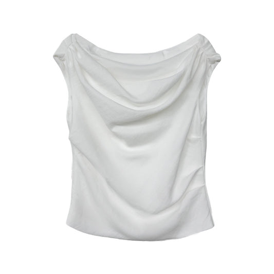 Pure Desire One-Shoulder Sleeveless T-Shirt for Women, Slim-Fitting and Flattering Top eprolo