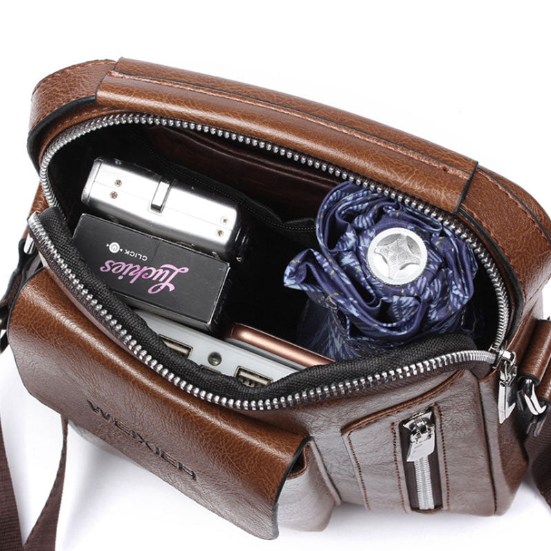 Casual Men Shoulder Bag Vintage Crossbody Bags High Quality Male Bag PU Leather Handbag Capacity Men Messenger Bags Tote Bag eprolo