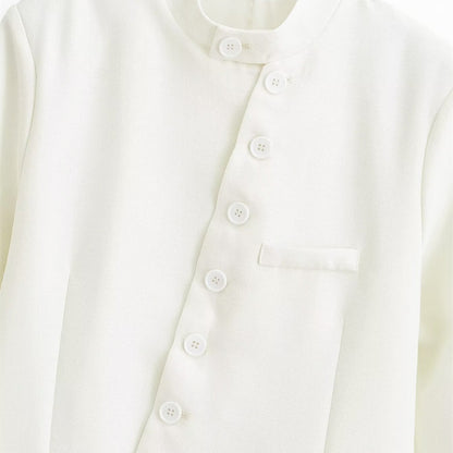 Commuting style diagonal breasted stand up collar jacket eprolo