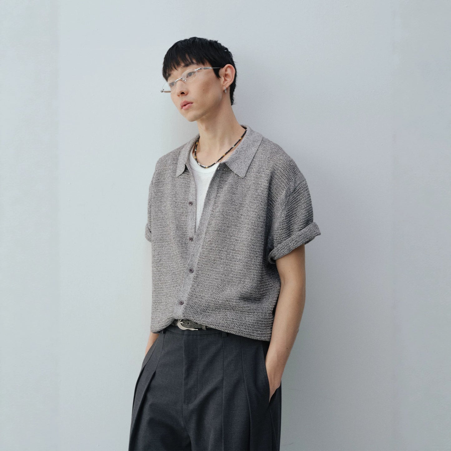 Classic Knit Short Sleeve Shirt for Men eprolo