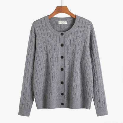 Retro Style Knit Cardigan Sweater Coat for Women, Casual Office Wear, Oversized Fit, Long Sleeve, Pullover Design eprolo