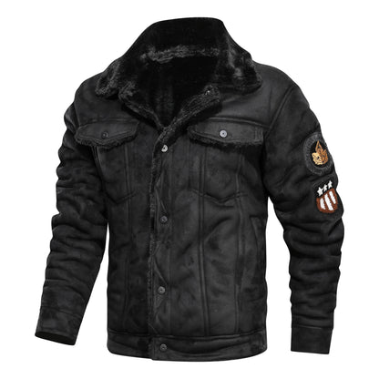 Men  Autumn Thick Warm Fleece Leather Jacket Coat Men Winter Outwear Casual Military Bomber Motor Biker Leather Jackets Men eprolo