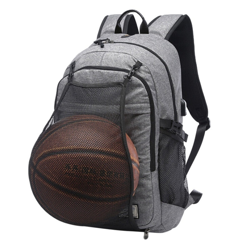 Men Sport Basketball Backpack Laptop School Bag For Teenager Boys Soccer Ball Pack Bag Male With Football Basketball Net eprolo