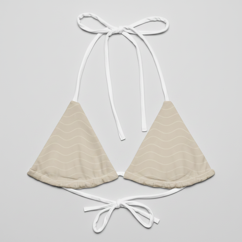 SUÐR '26 Triangel-Bikini-Top – Wellen Sand NORÐR Clothing