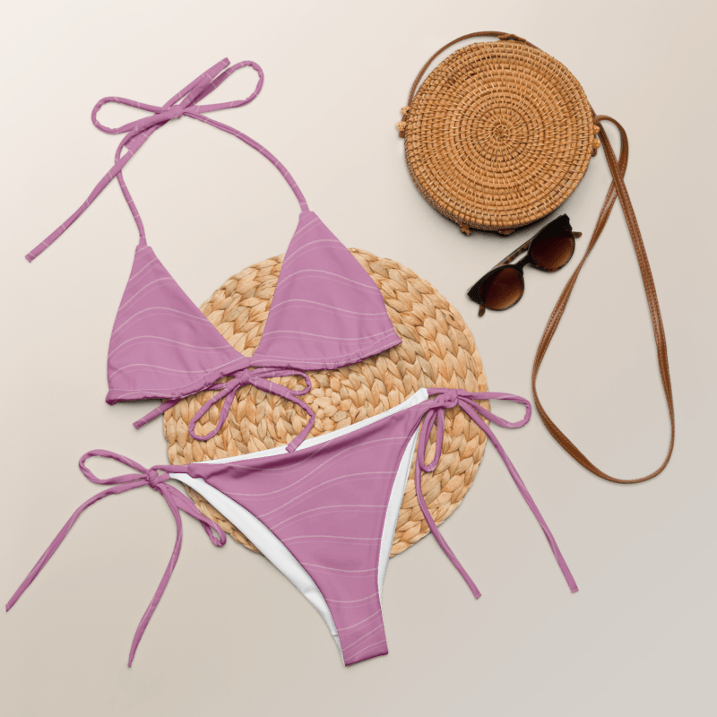 SUÐR '26 String-Bikini-Set – Wellen Altrosa NORÐR Clothing