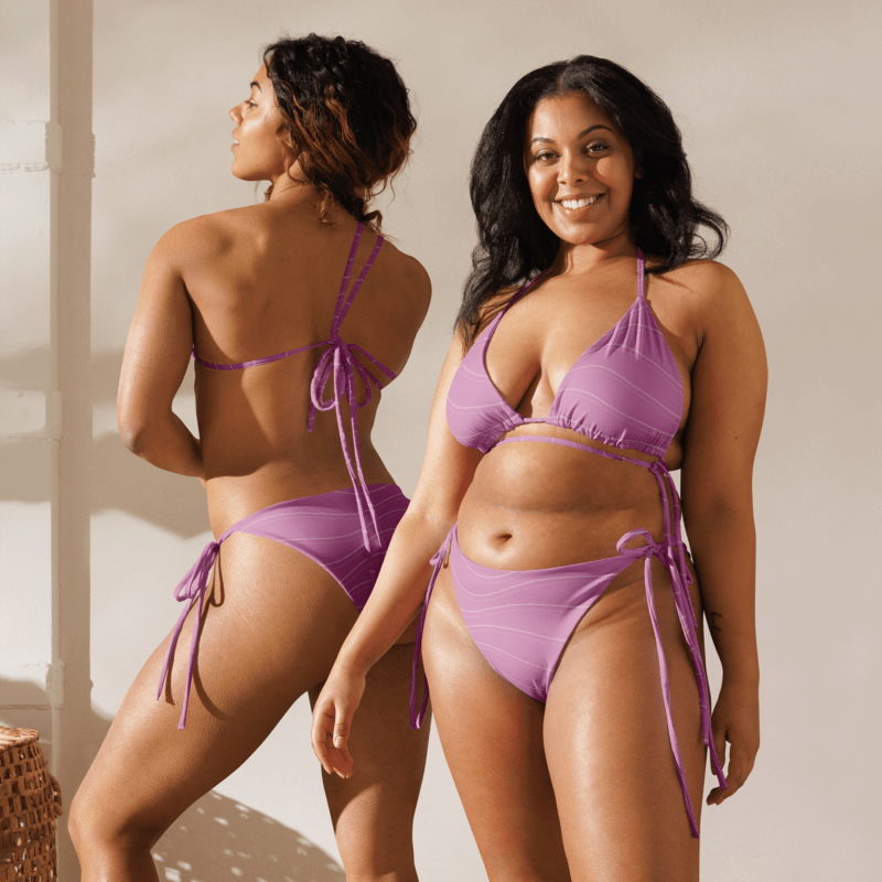 SUÐR '26 String-Bikini-Set – Wellen Altrosa NORÐR Clothing