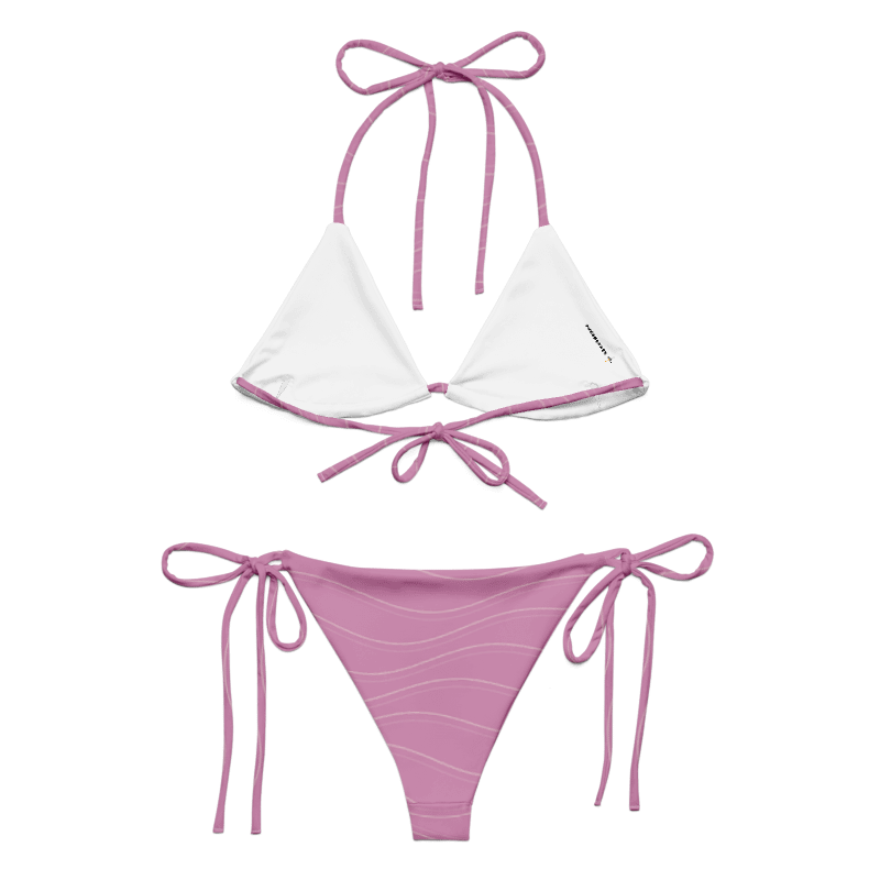 SUÐR '26 String-Bikini-Set – Wellen Altrosa NORÐR Clothing